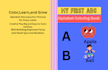 alphabet activity book layout and cover design