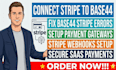connect stripe to base44 web app, fix base44 stripe connection error