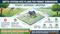 septic system plan, site layout design, drain field drawing, rural septic permit