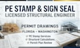 licensed structural engineer permit drawings pe stamp florida washington