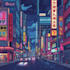 create retro city pop 90s 80s anime illustration