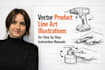 create vector product line art illustrations for step by step instruction manual