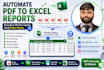 many PDF files to one excel automation