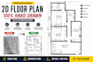 create clean 2d hand drawn house floor plans