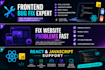 fix react js, HTML, CSS and javascript frontend issues