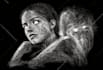 draw your scribble hand drawn sketch on black background