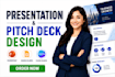 design powerpoint presentation, pitch deck and google slides with canva slides
