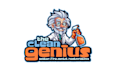 design mascot clean genius water fire logo