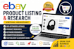 do ebay product listing and product research