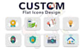 design custom flat icons, app icons, web icons and logo