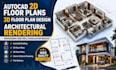 provide autocad drafting 3d floor plan design and rendering services