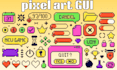 create pixel game ui ,icon, hud element, user interface, indie game assets