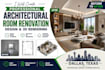 create professional architectural room renovation design  3d rendering dallas