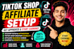 set up tiktok shop creator affiliate account
