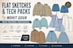 design apparel tech packs and garment flat sketches