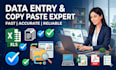 do fast and accurate data entry and copy paste work