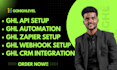 do ghl API integration, zapier automation, ghl webhooks, custom app setup