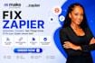 fix zapier workflows, zapier automation, zapier integration, webhook fix make