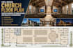 design church floor plan,  exterior design and realistic 3d rendering