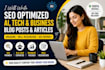 write SEO optimized ai, tech, and business content