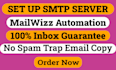 set up SMTP email server with mailwizz for email sending