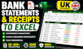 convert bank statements and receipts into excel spreadsheets