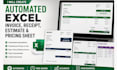 create automated excel invoice, receipt, estimate and pricing sheet