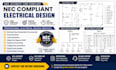 design nec compliant electrical plans, panel schedules, load calculations, sld