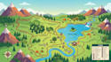 design hiking trail map, campground map and tourism location map