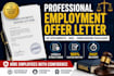 write a professional employment offer letter and onboarding package