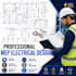 professional mep electrical cad drawings, single line diagram, electrical