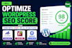 optimize wordpress SEO score using rank math, yoast, or all in one plugin