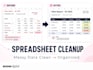 organize, deduplicate, and standardize messy data with spreadsheet cleanup