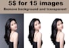 remove background and masking hair with transparent png