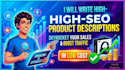 write SEO product descriptions for your company