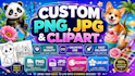 create custom clipart pngs with transparent background