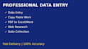 do accurate data entry, excel data entry, and web research