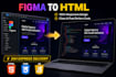 convert figma to HTML CSS and javascript website code