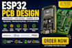 design esp32 pcb, schematic, pcb layout, and iot hardware