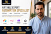 setup airtable database, airtable crm, airtable automation n8n make com expert