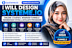 design systemeio online course, webinar funnel, membership website setup