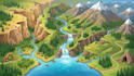 create illustrated vector map, adventure maps, park layout and resort map design