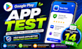 provide 12  tester, closed testing for your google play app
