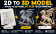 convert 2d to 3d model image to 3d model stl files for 3d printing