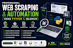 do python web scraping, data scraping, web automation