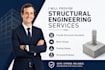 provide structural calculation, beam design, footing design, structural engineer