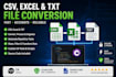 convert csv, excel and text files using c sharp