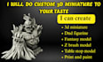 do custom 3d miniature, table stop model, 3d warhammer, fantasy model, 3d model