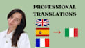 translate from 3 languages to italian as a native speaker