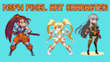 create nsfw pixel art character sprite sheet animation game asset, rpg maker